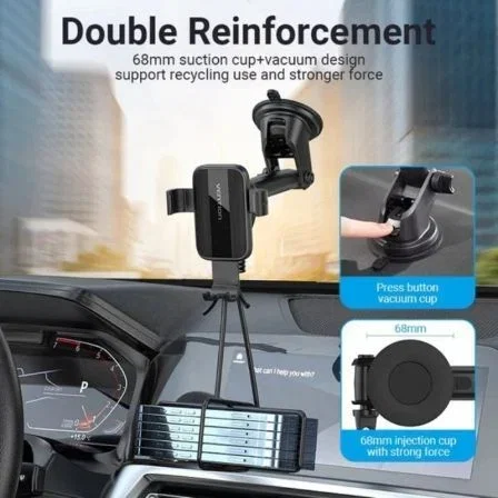 SOPORTE COCHE CON VENTOSA SMARTPHONE NEGRO VENTION
